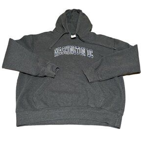 Embroidered Washington DC hoodie sweatshirt men’s medium pullover grey
